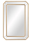 Recatngle Gold Leaf Mirror With Angled Corners Frame
