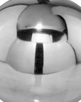 Set of Two Silver Buffed Aluminum Decorative Orb Tabletop Sculpture
