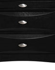 25" Black Wood Three Drawer Nightstand