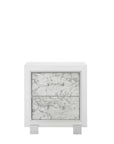 29" White Wood Two Drawer Nightstand