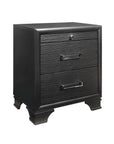 27" Gray Wood Two Drawer Nightstand
