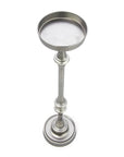 Brushed Silver Finish Drink Size Accent Table