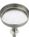 Brushed Silver Finish Drink Size Accent Table