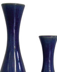 Set of Two Cobalt Cylinder Ceramic Table Vase