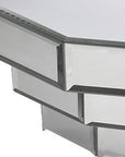 16" Silver Mirrored Glass Hanging Dimensional Floating Shelf