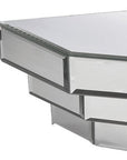 16" Silver Mirrored Glass Hanging Dimensional Floating Shelf