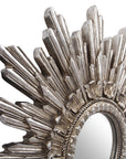 Oval Antiqued Silver Leaf Finish Mirror