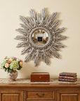 Oval Antiqued Silver Leaf Finish Mirror