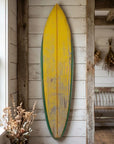 76" X 18" Yellow Wood Hanging Dimensional Sculpture
