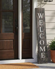 5' Rustic Black And White Front Porch Welcome Sign