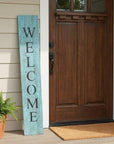 5' Rustic Light Aqua Blue Front Porch Welcome Sign