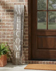 5' Rustic Dark Gray and White Wood Porch Welcome Sign