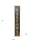 5' Rustic Dark Gray and White Wood Porch Welcome Sign