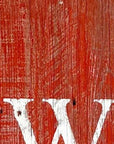 5" Rustic Red And White Front Porch Welcome Sign