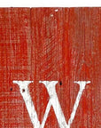 5" Rustic Red And White Front Porch Welcome Sign