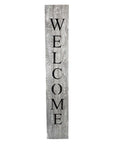 60" Whitewash And Black Solid Wood Welcome Porch Sign
