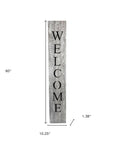 60" Whitewash And Black Solid Wood Welcome Porch Sign