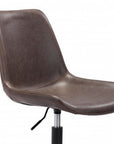 Brown and Black Adjustable Swivel Faux Leather Rolling Office Chair