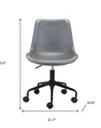 Brown and Black Adjustable Swivel Faux Leather Rolling Office Chair