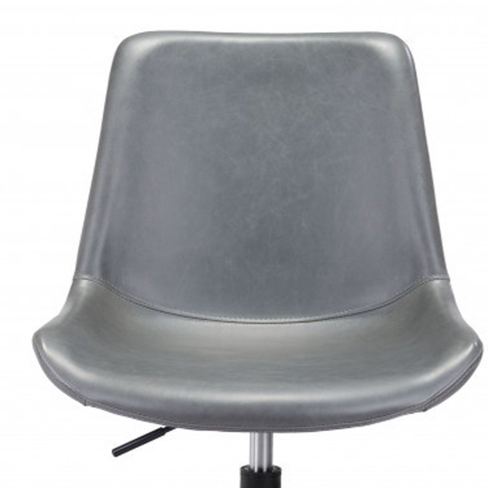Brown and Black Adjustable Swivel Faux Leather Rolling Office Chair