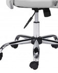 White and Silver Adjustable Swivel Faux Leather Rolling Conference Office Chair