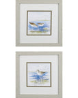 Set Of 2 Watercolor Shore Birds Framed Art