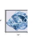 Set of Two 14" X 16" Blue Fish Wall Decor