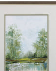 Set of Two Green Forest Landscapes Framed Wall Art