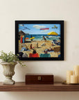 9" X 11" Dog Days Of Summer Black Framed Beach Wall Art