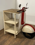 Rustic Red And Vanilla Scooter Cabinet