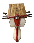 Rustic Red And Vanilla Scooter Cabinet