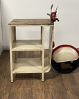 Rustic Red And Vanilla Scooter Cabinet