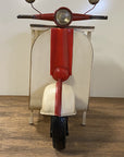Rustic Red And Vanilla Scooter Cabinet