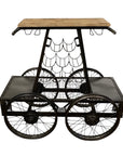 Rustic Black Rail Car Bar Cart