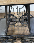Rustic Black Rail Car Bar Cart