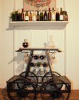 Rustic Black Rail Car Bar Cart