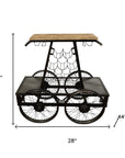 Rustic Black Rail Car Bar Cart