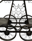 Rustic Black Rail Car Bar Cart