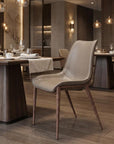 Set Of Two Walnut Solid Back Dining Chairs