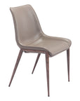 Set Of Two Walnut Solid Back Dining Chairs