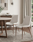 Set Of Two Walnut Solid Back Dining Chairs