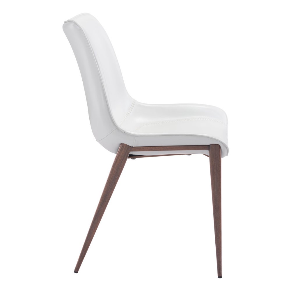 Set Of Two Walnut Solid Back Dining Chairs