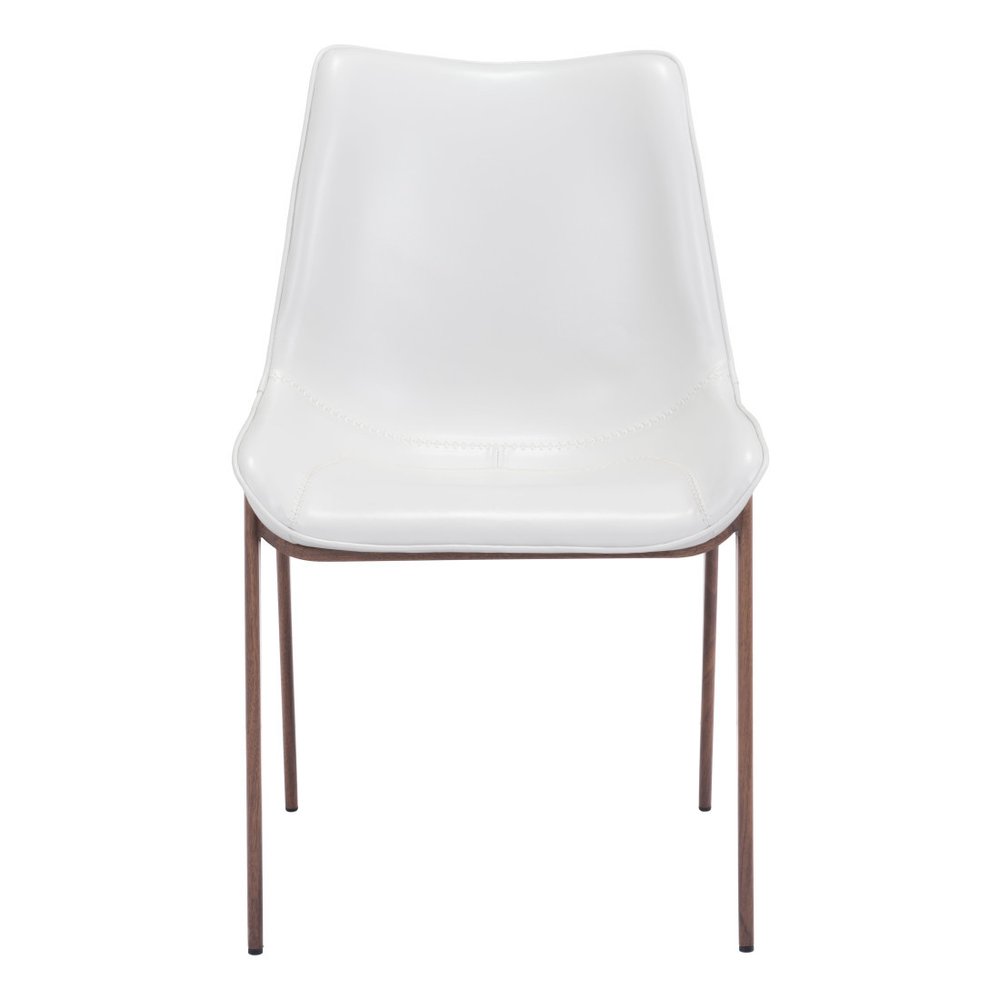 Set Of Two Walnut Solid Back Dining Chairs