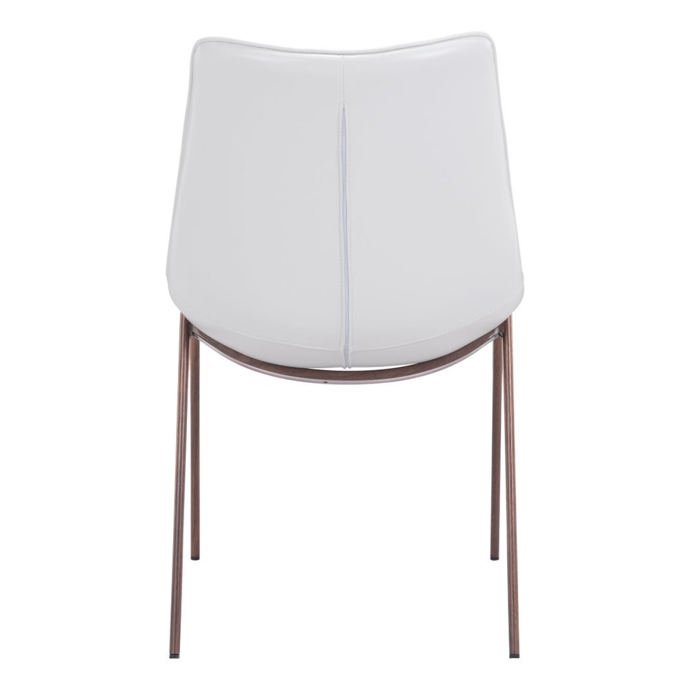 Set Of Two Walnut Solid Back Dining Chairs