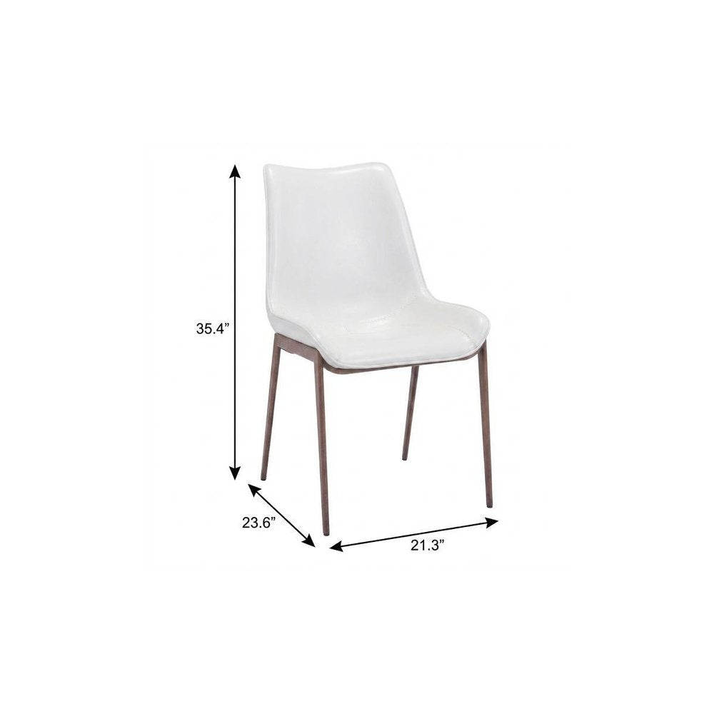 Set Of Two Walnut Solid Back Dining Chairs
