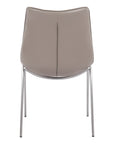 Set of Two Gray And Silver Upholstered Faux Leather Dining Side Chairs