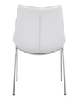 Set of Two Gray And Silver Upholstered Faux Leather Dining Side Chairs