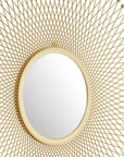35" Gold Round Iron Framed Accent Mirror