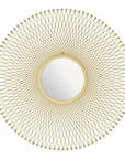 35" Gold Round Iron Framed Accent Mirror