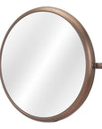 Industrial Gold Round Mirror